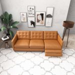 Christopher Tan Leather Electric Inclining Sofa Right Facing - Image 4