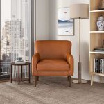 Claire  Genuine Leather Lounge Chair In Tan - Image 3