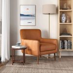 Claire  Genuine Leather Lounge Chair In Tan - Image 4