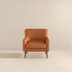 Claire  Genuine Leather Lounge Chair In Tan - Image 5