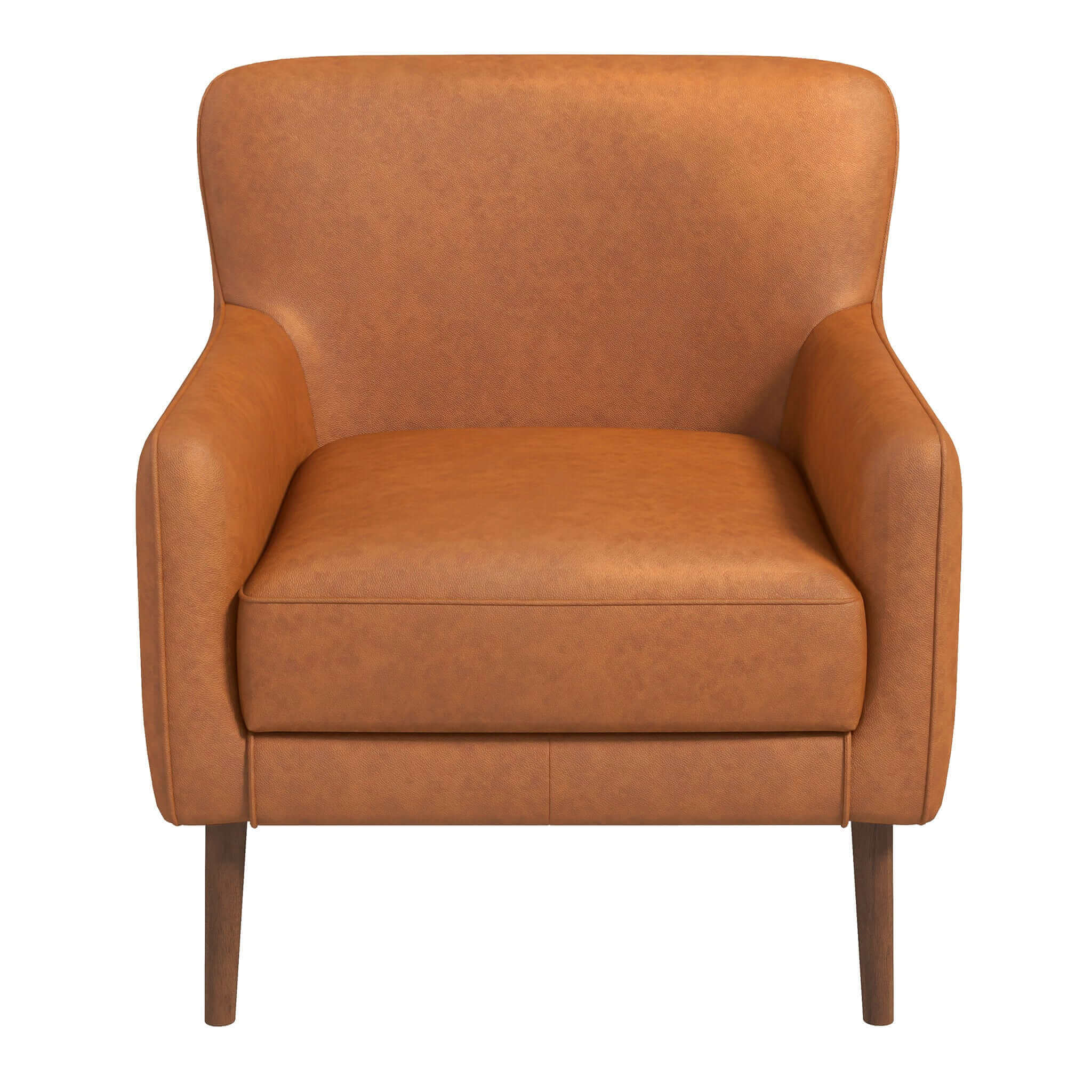 Claire Genuine Leather Lounge Chair In Tan Claire Genuine Leather Lounge Chair In Tan