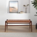 Cody Tan Leather Bench - Image 3