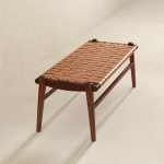 Cody Tan Leather Bench - Image 4