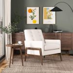 Cole  Solid Wood Beige Velvet Lounge Chair - Image 2
