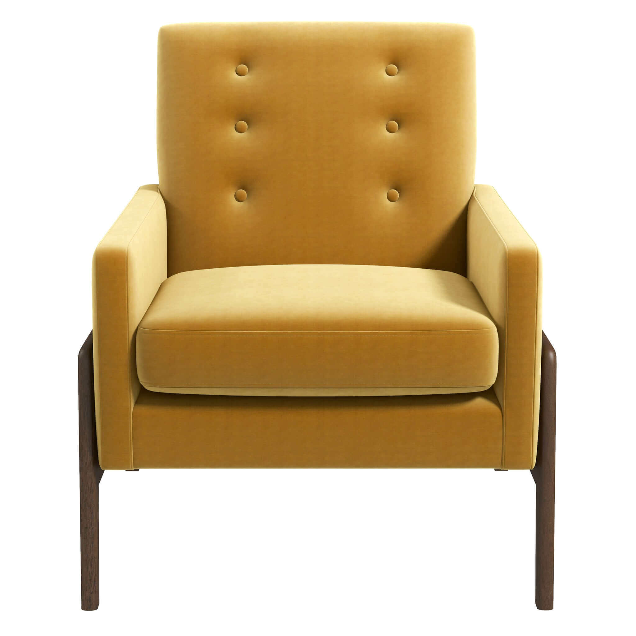 Cole Solid Wood Dark Yellow Velvet Lounge Chair Cole Solid Wood Dark Yellow Velvet Lounge Chair