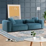 Conner Blue Corduroy Sofa 110" - Image 3