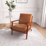 Connor Solid Wood Genuine Leather Lounge Chair - Image 2