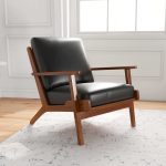 Connor Solid Wood Genuine Leather Lounge Chair - Image 3