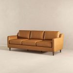 Cooper Mid Century Modern Tan Leather Sofa - Image 4