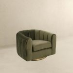 Cosey Green Velvet Swivel Chair - Image 2