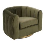 Cosey Green Velvet Swivel Chair - Image 5