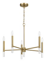Courtyard Five Light Golden Brass Candle Light Chandelier 24"W × 17.75"H - Image 2
