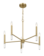 Courtyard Five Light Golden Brass Candle Light Chandelier 24"W × 17.75"H - Image 4