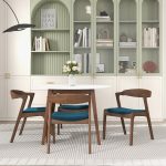 Dakota  Solid Wood Blue Velvet Dining Chair (Set Of 2) - Image 2