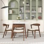 Dakota  Solid Wood Cream Velvet Dining Chair (Set Of 2) - Image 2