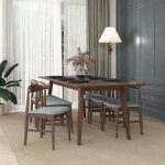 Damian Mid-Century Solid Wood Grey Dining Chair - Image 3