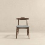 Damian Mid-Century Solid Wood Grey Dining Chair - Image 4