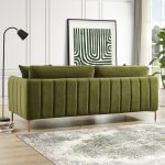 Danton Olive Green Velvet Sofa - Image 4