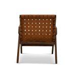 David Genuine Leather Teak Lounge Chair - Image 5