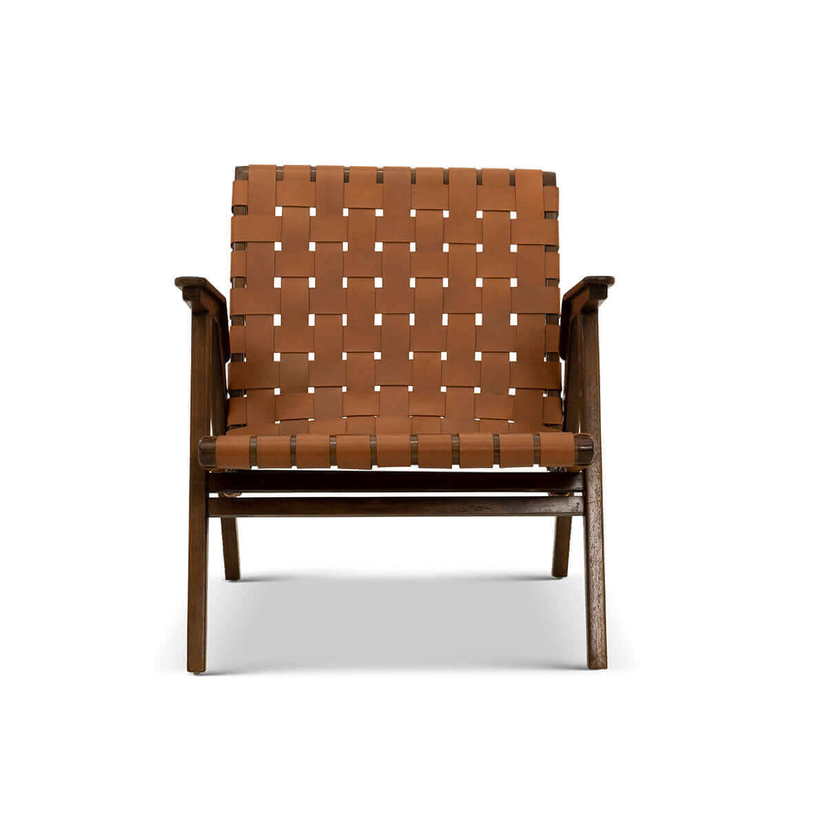 David Genuine Leather Teak Lounge Chair David Genuine Leather Teak Lounge Chair