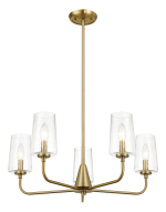 Dazzle Five Lights Chandelier With Clear Seeded Glass -Satin Brass - Image 2