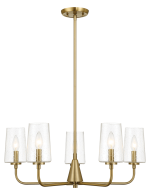 Dazzle Five Lights Chandelier With Clear Seeded Glass -Satin Brass - Image 3