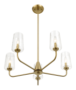 Dazzle Five Lights Chandelier With Clear Seeded Glass -Satin Brass - Image 4