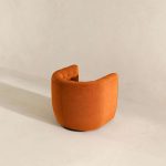 Delaney  Burnt Orange Velvet Swivel Chair - Image 5