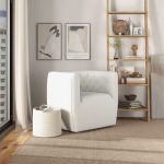 Delaney  Cream Boucle Swivel Chair - Image 2