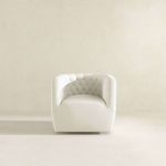Delaney  Cream Boucle Swivel Chair - Image 3