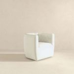 Delaney  Cream Boucle Swivel Chair - Image 5