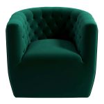 Delaney  Green Velvet Swivel Chair - Image 3