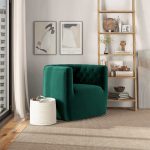 Delaney  Green Velvet Swivel Chair - Image 4