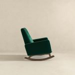 Demetrius Green Velvet Solid Wood Rocking Chair - Image 5