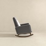 Demetrius  Light Grey Fabric Solid Wood Rocking Chair - Image 4