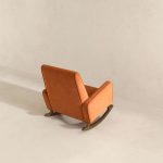 Demetrius  Orange Velvet Solid Wood Rocking Chair - Image 5