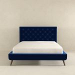Dillon Blue Velvet Platform Bed (Queen Size) - Image 5