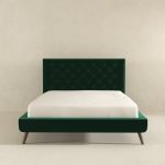 Dillon  Dark Green Velvet Platform Bed (Queen Size) - Image 5