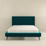 Dillon  Teal Velvet Platform Bed(Queen Size) - Image 3