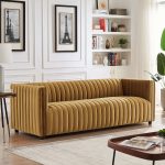 Dominic Channel Tufted Velvet Sofa - Image 2