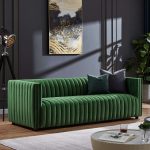 Dominic Channel Tufted Velvet Sofa - Image 3