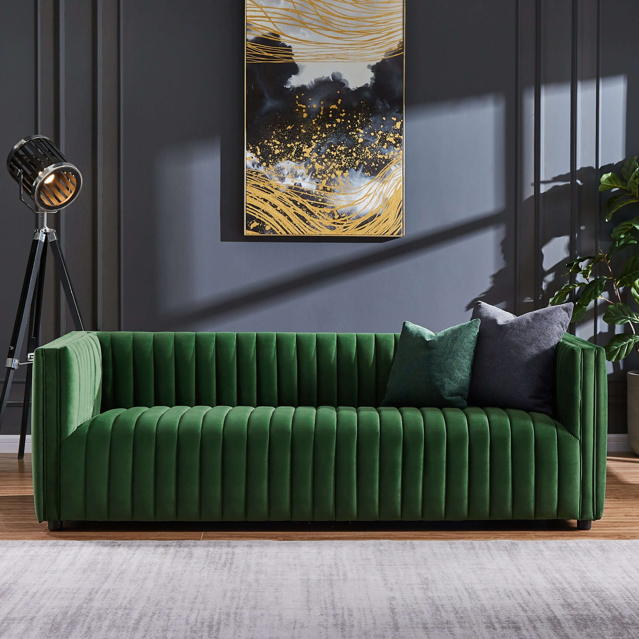 Dominic Channel Tufted Velvet Sofa Dominic Channel Tufted Velvet Sofa
