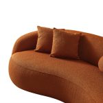 Drake Burnt Orange Japandi Style Curvy Boucle Sofa - Image 5