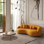 Drake Japandi Style Curvy Boucle Sofa - Image 2