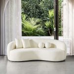 Drake Japandi Style Curvy Boucle Sofa - Image 2