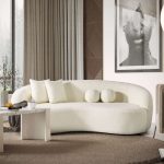 Drake Japandi Style Curvy Boucle Sofa - Image 3