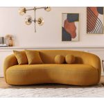 Drake Japandi Style Curvy Boucle Sofa - Image 4