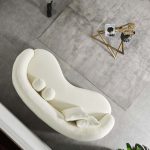 Drake Japandi Style Curvy Boucle Sofa - Image 4