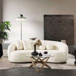 Drake Japandi Style Curvy Boucle Sofa - Image 5
