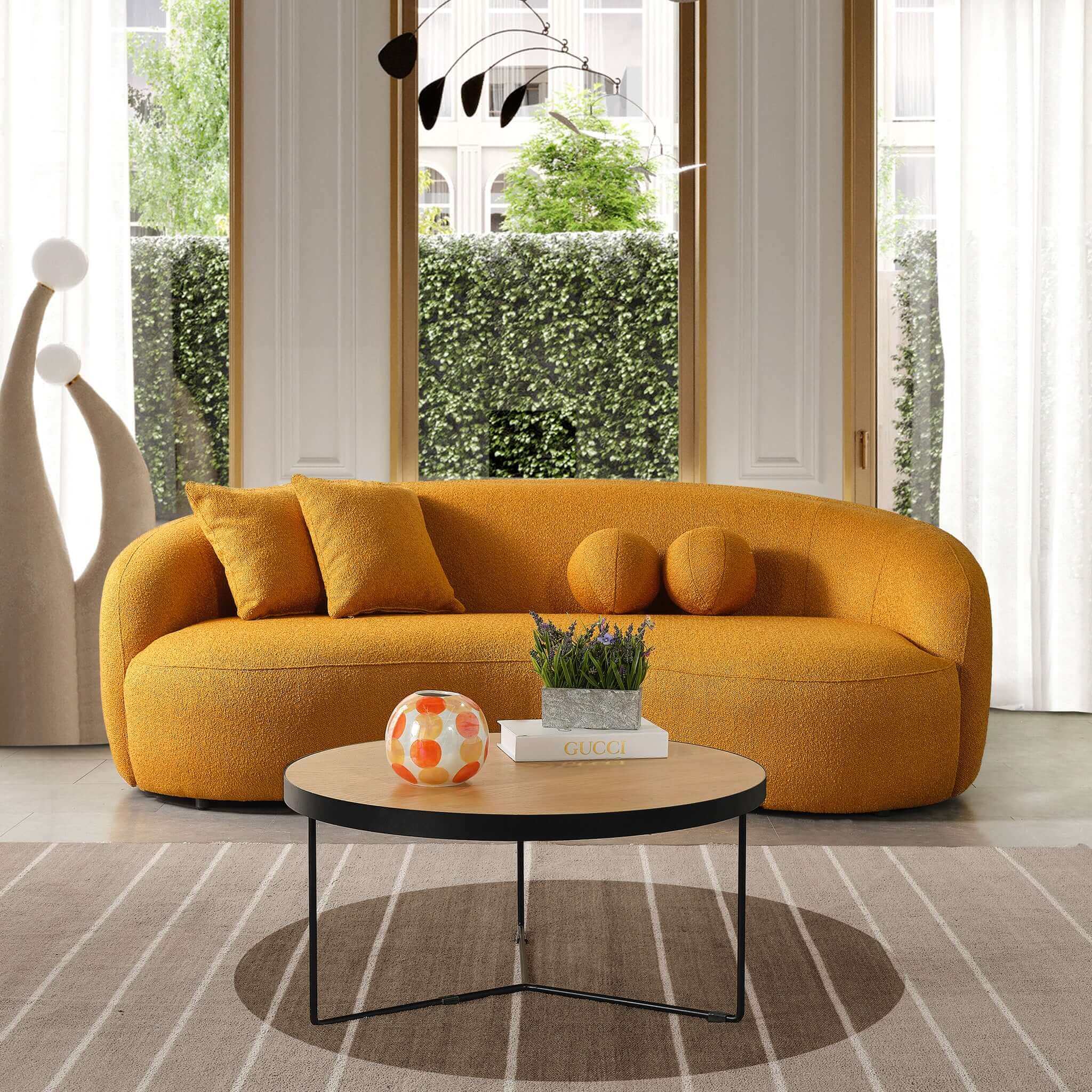 Drake Japandi Style Curvy Boucle Sofa Drake Japandi Style Curvy Boucle Sofa